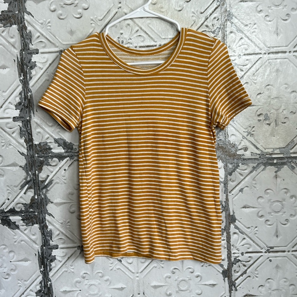 American eagle mustard striped tee